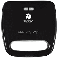 Τerra Τοστιέρα 2 Θέσεων Μαύρη 750W