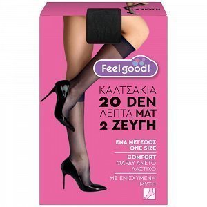 Feel Good! Καλτσάκια 20D Μαύρο 2 ζευγάρια