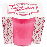 Saitis Κερί Ποτήρι Πλαστικό Φούξια Baby Powder 180gr