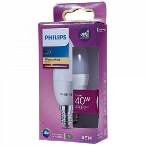 Philips Λάμπα Led Κερί Θερμού Φωτός 5W Ε14