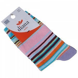Diana Καλτσάκι Πολύχρωμο Ριγέ Λιλά O/S