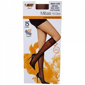 BIC Καλτσάκια Mibas 15den Μελί One Size