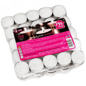 My Home Κεριά Ρεσώ Λευκά 4 Ωρών 100 τεμ