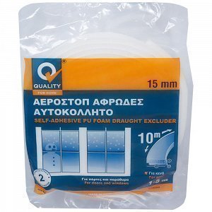 Quality Αεροστόπ Αφρώδες Αυτοκόλλητο Λευκό 15mmx6mmx10m