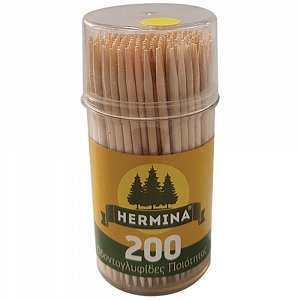 Hermina Οδοντογλυφίδες Στρογγυλές Βαρελάκι 200τεμ