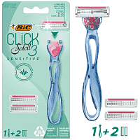 BIC Soleil Click 3 Ξυριστική Μηχανή Sensitive (+2 Ανταλλακτικά)
