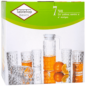 Tabletop Basic Σετ Κανάτας 1,1lt Με 6 Ποτήρια Γυάλινη