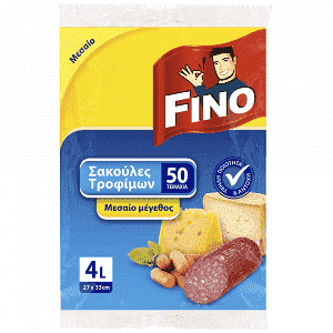 Fino Σακούλες Τροφίμων Μεσαίες 28x33cm 4lt Νo200 50τεμ