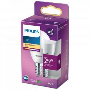 Philips Λάμπα Led Σφαιρική Θερμού Φωτός 25W P45 Ε14 WW FR ND
